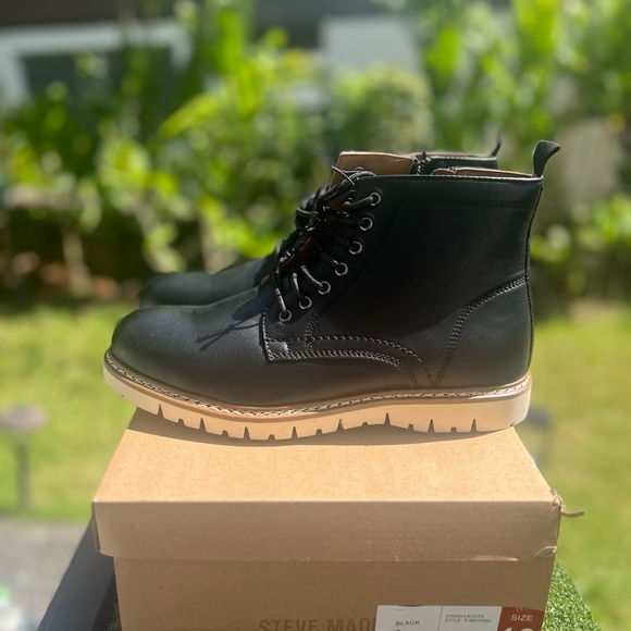 Steve Madden Black Leather Men\'s Boots main image 4